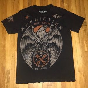 Affliction shirt Black and orange